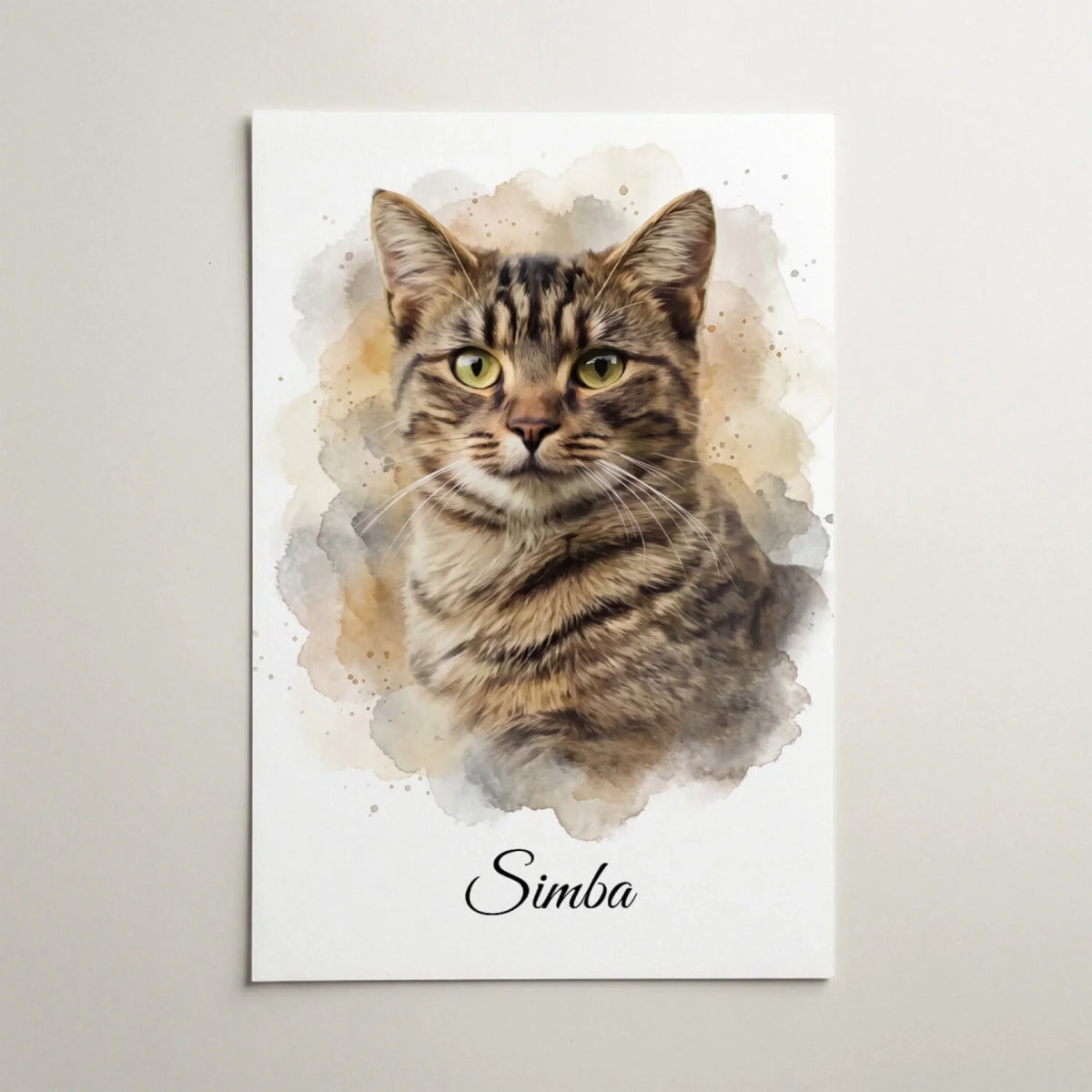 Katzenportrait im Aquarell-Stil - Poster