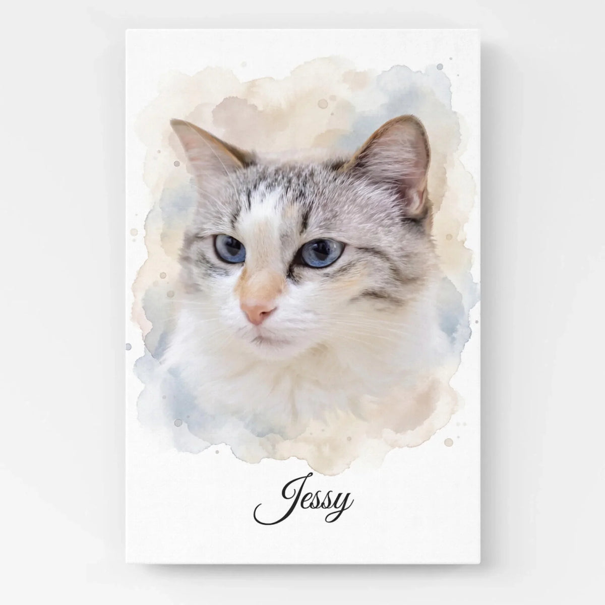 Katzenportrait im Aquarell-Stil - Leinwand