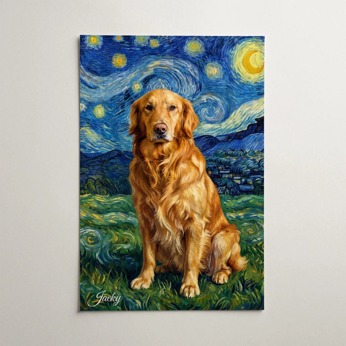 Koiramuotokuva Van Gogh -tyylillä omasta kuvastasi - juliste
