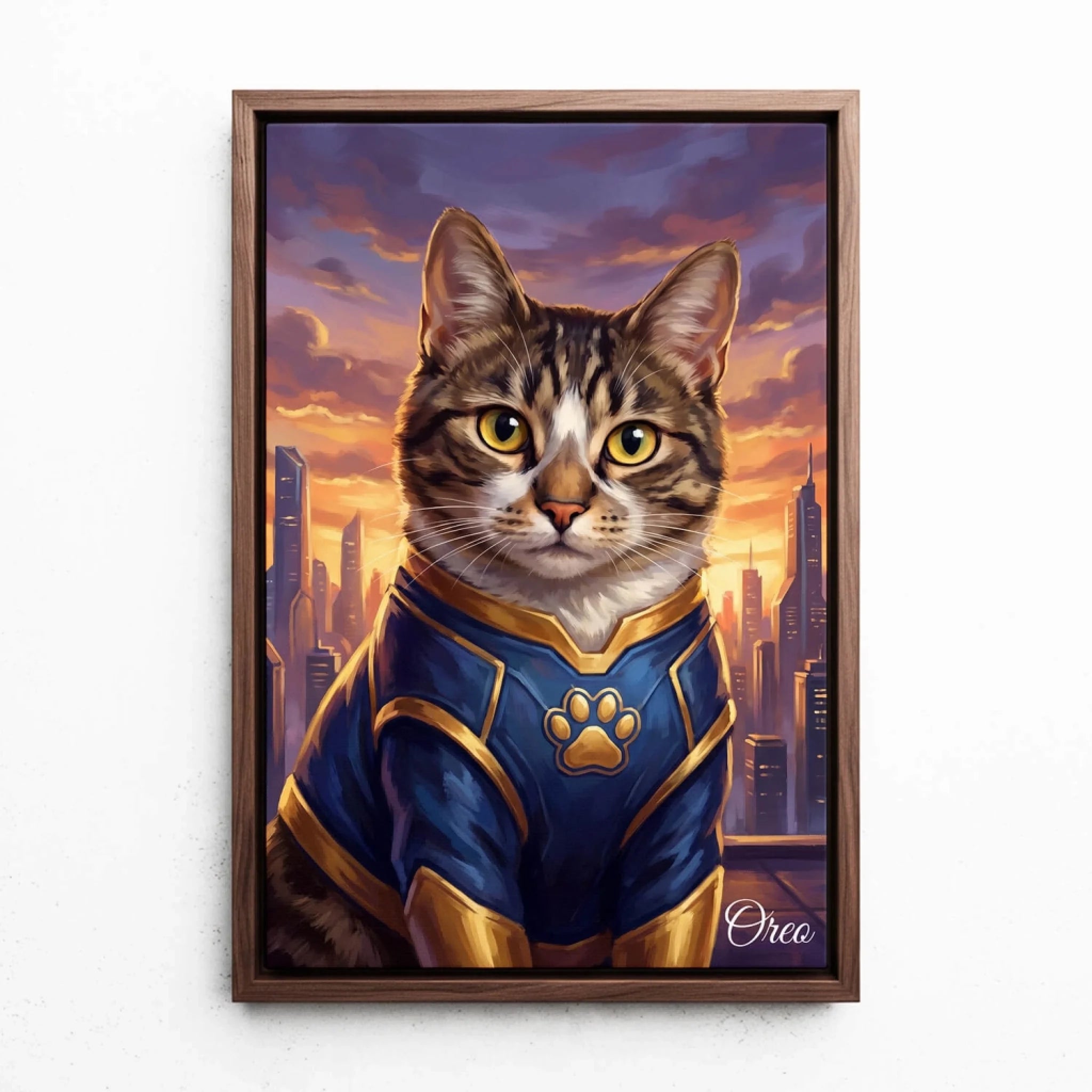 katzenportrait-leinwand-rahmen-walnuss