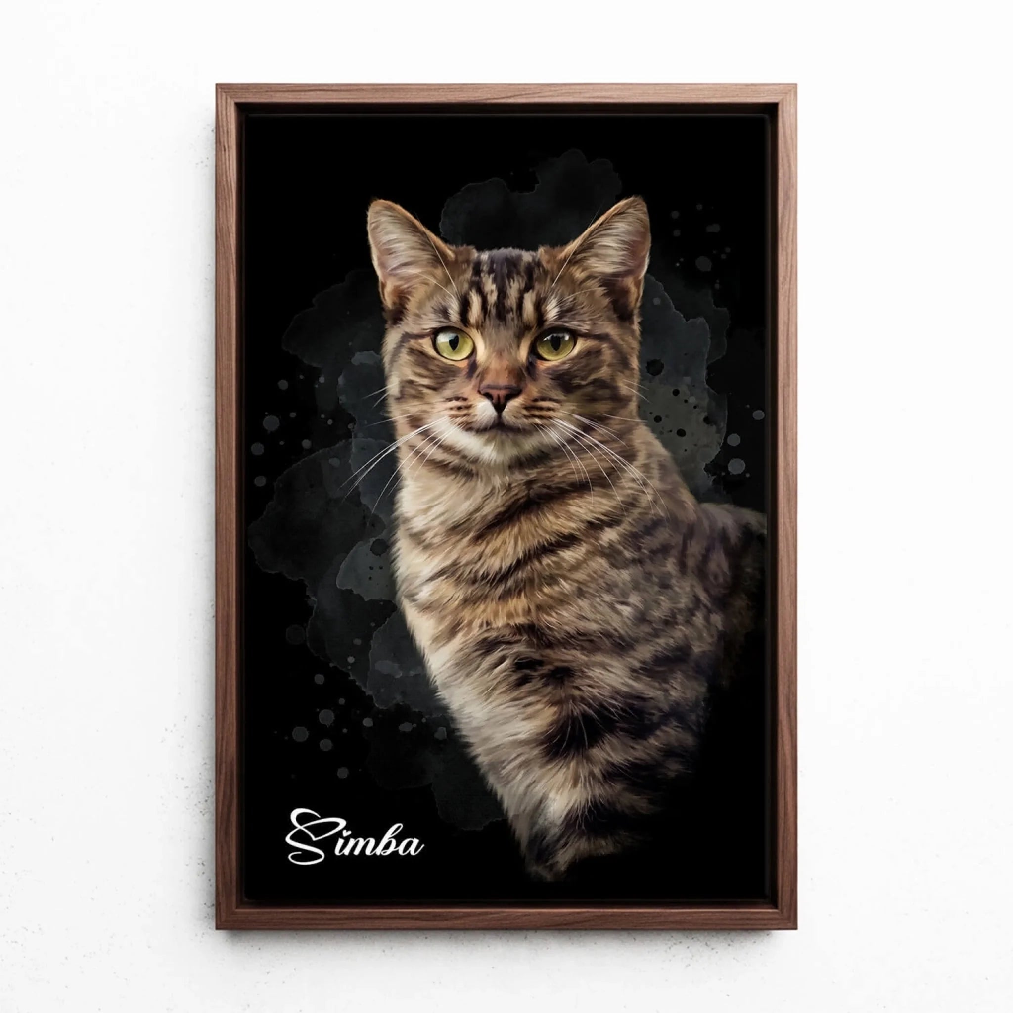 hundeportrait-gerahmte-leinwand-walnuss-optik