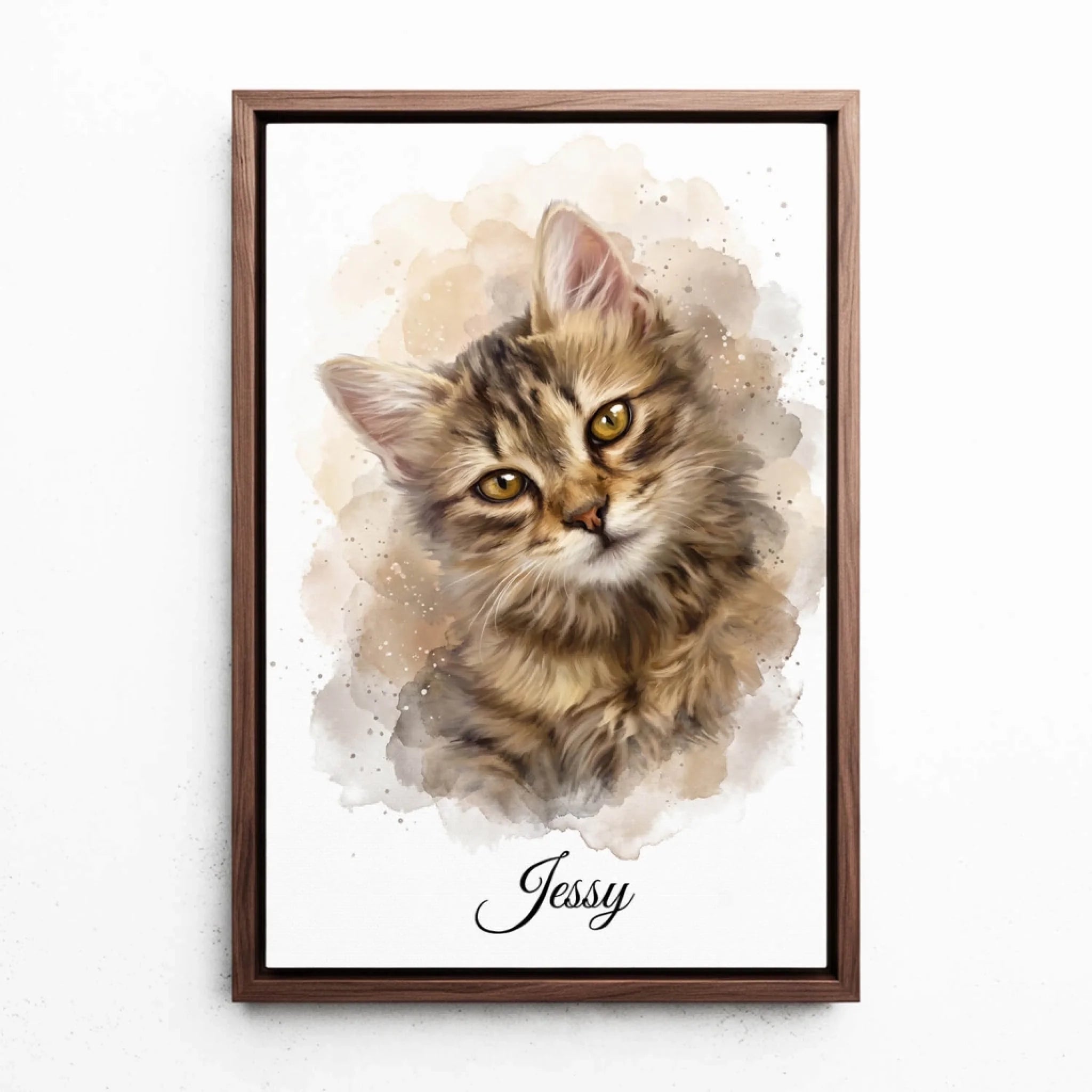 katzenportrait-leinwand-rahmen-walnuss