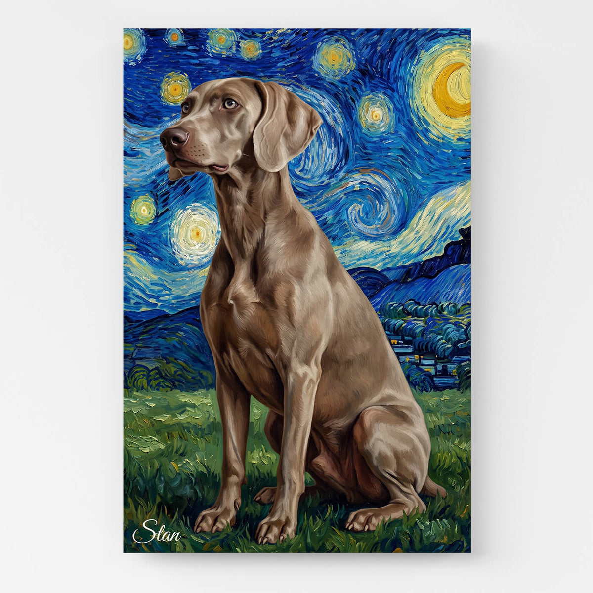 Koiramuotokuva Van Gogh -tyylillä omasta kuvastasi - kangas