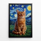 Koiran muotokuva Van Gogh -tyylissä omasta kuvastasi - kangas mustalla kehyksellä