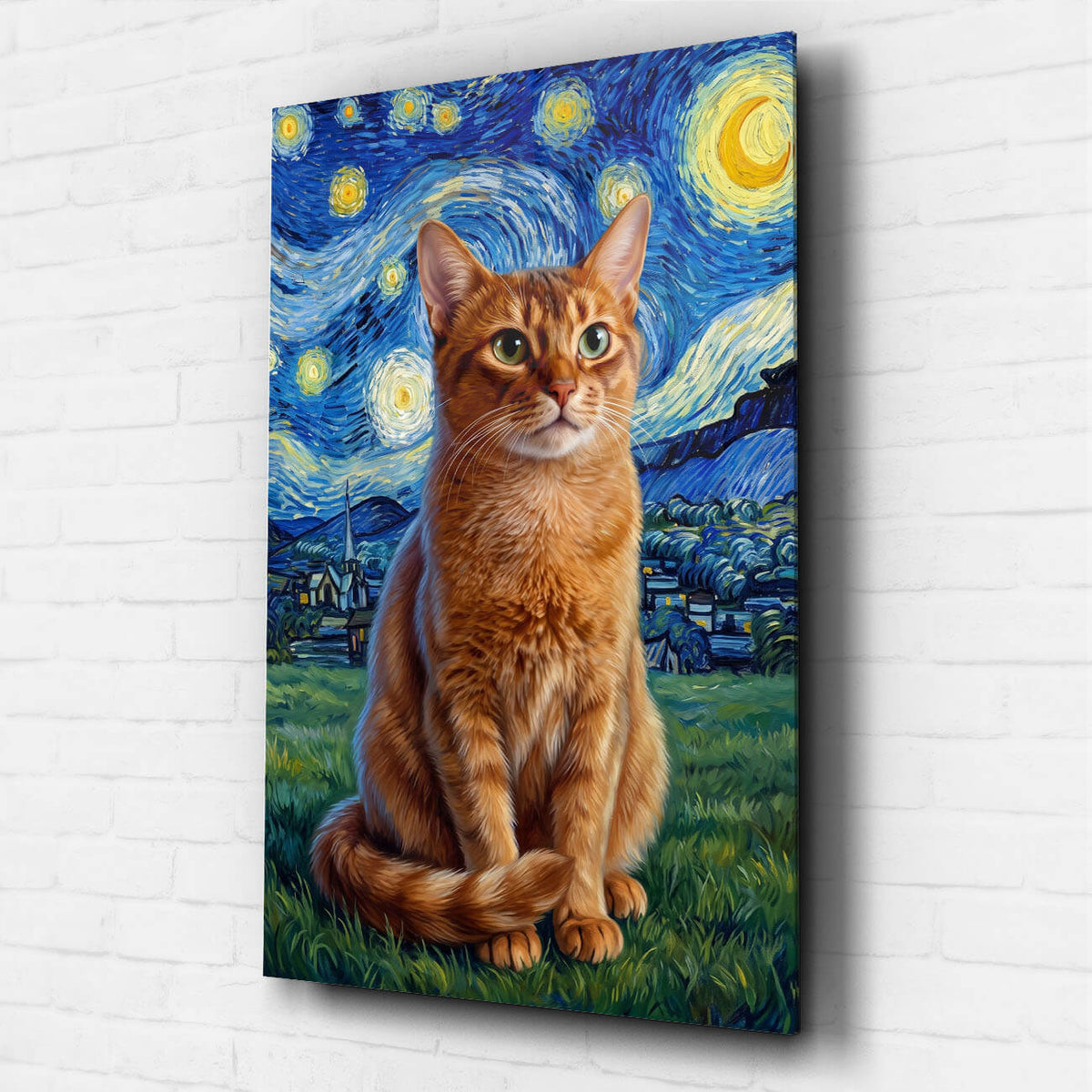 Kissamuotokuva Van Gogh -tyylillä omasta kuvastasi - akryylilasi