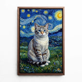 Koiran muotokuva Van Gogh -tyylissä omasta kuvastasi - kangas pähkinäkehyksellä