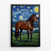 Koiran muotokuva Van Gogh -tyylissä omasta kuvastasi - kangas mustalla kehyksellä