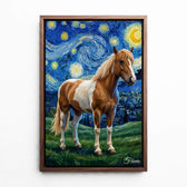 Koiran muotokuva Van Gogh -tyylissä omasta kuvastasi - kangas pähkinäkehyksellä
