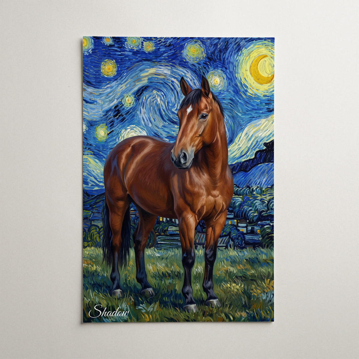 Hevosmuotokuva Van Gogh -tyylillä omasta kuvastasi - juliste